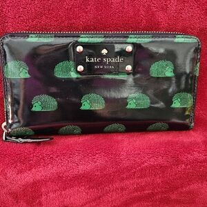 Kate Spade Black and Green Hedgehog Wallet